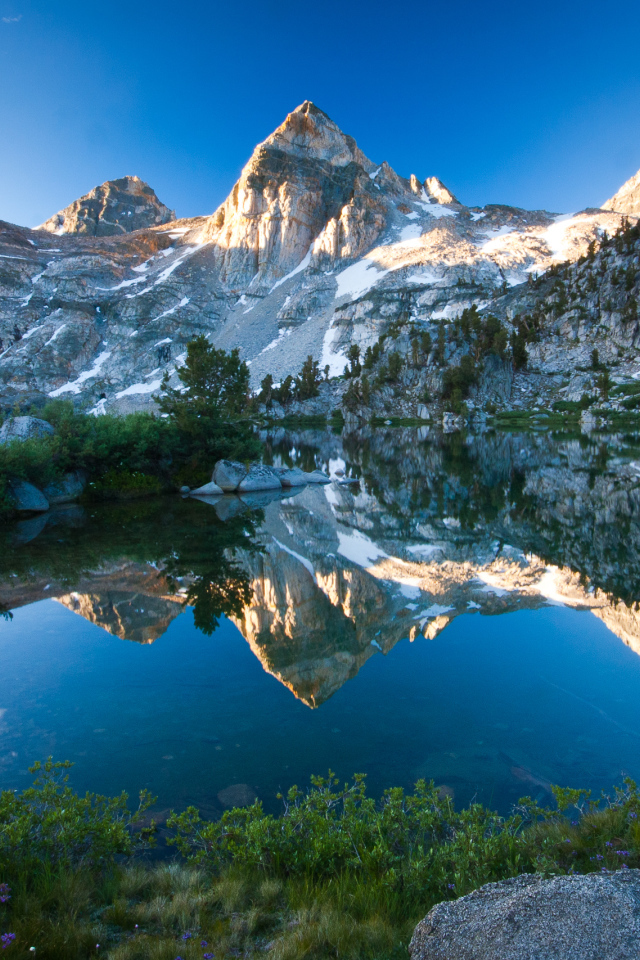 Mountains reflected in the lake water