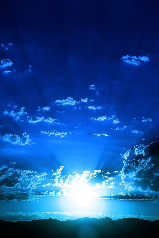 Закат в синем тоне