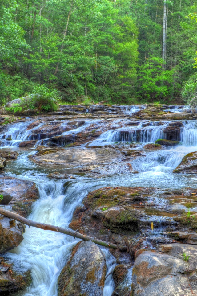 Водопад на лесной речушке