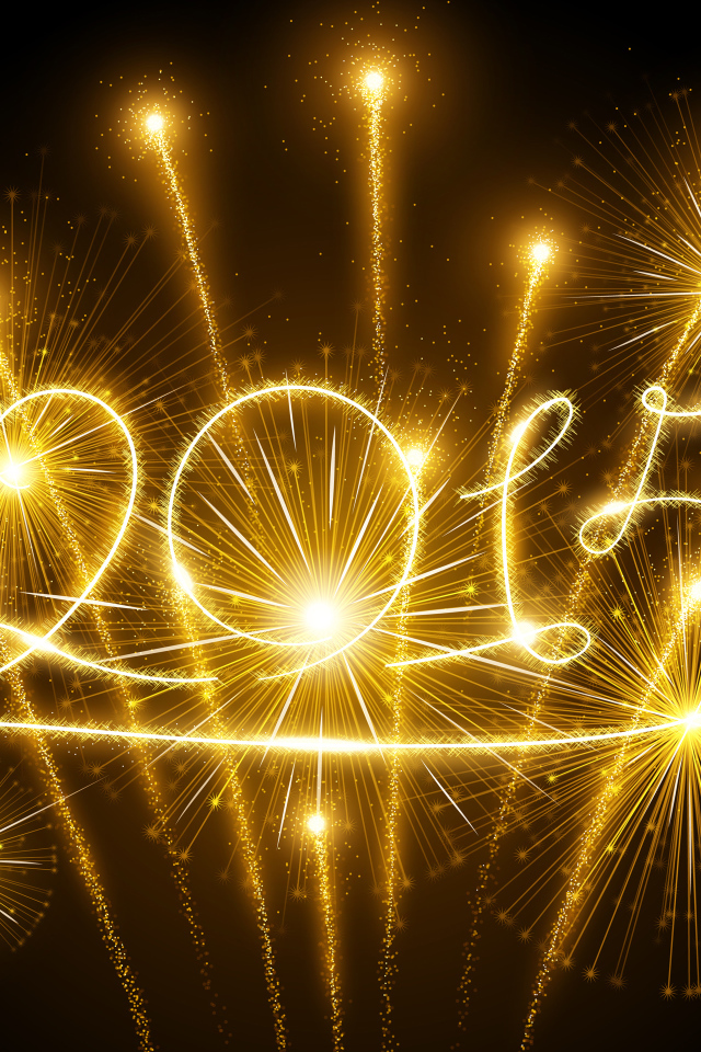 Яркий фейерверк на Новый Год 2015