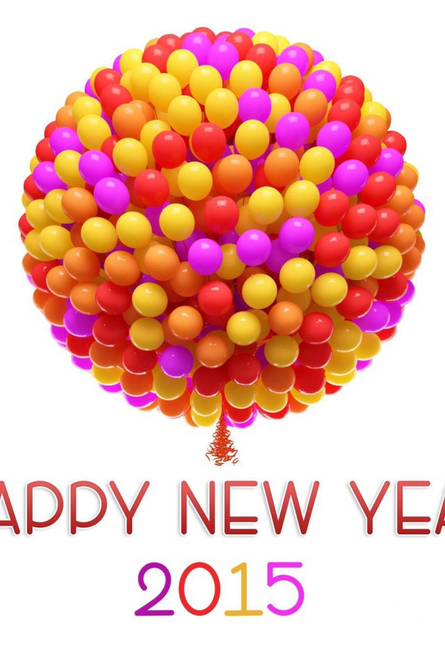 Много цветных шариков в Новом году