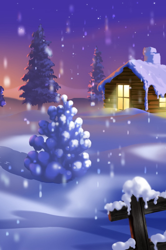 Новогодняя ночь в лесу