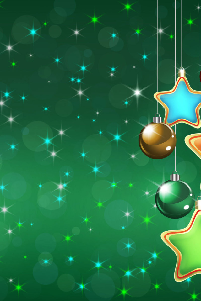 Звездочки на зеленом фоне