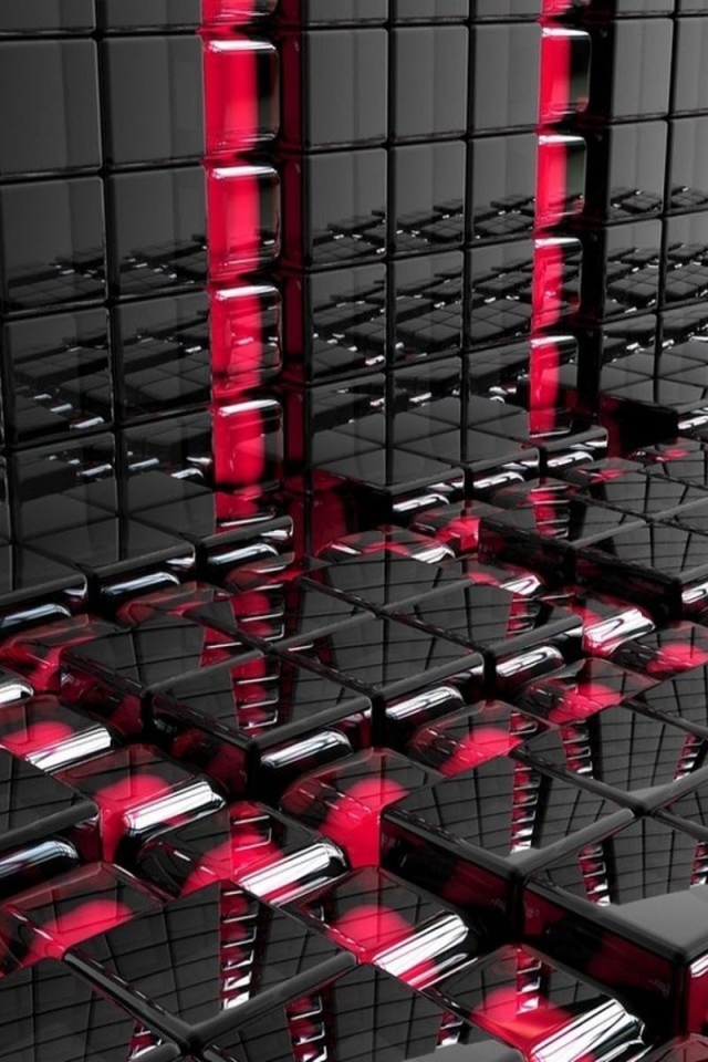 Абстракция из черных и розовых плиток