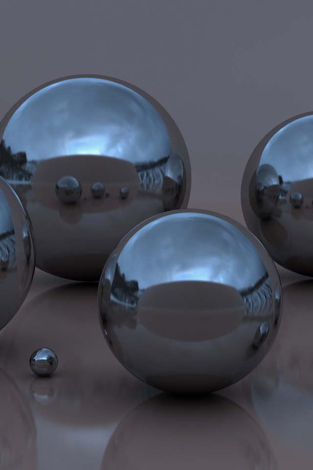 Блестящие шары с отражением