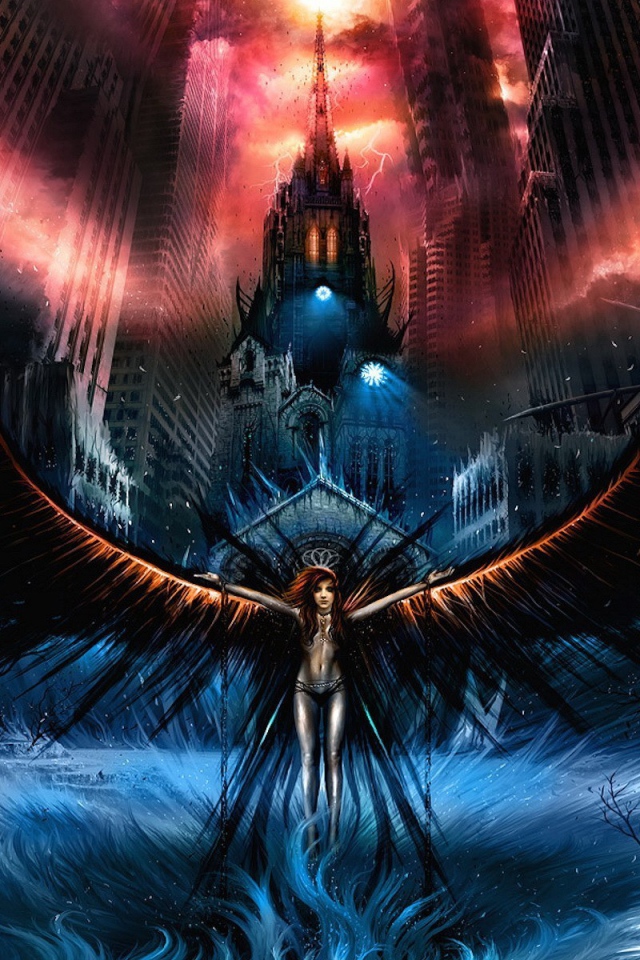 Ангел с черными крыльями