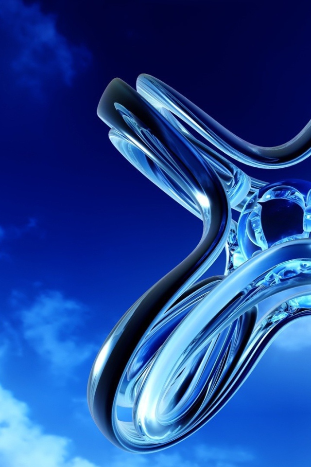 Стеклянная фигура на фоне неба