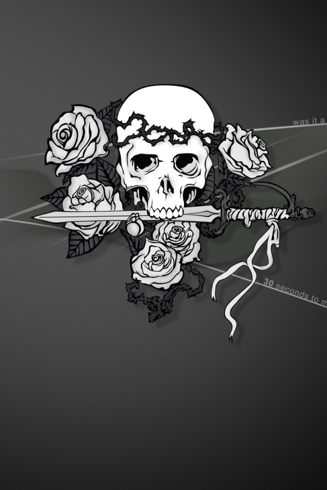 Череп и розы