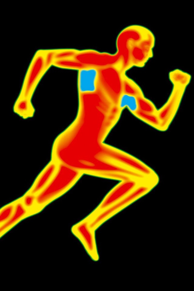 Термограмма бегущего человека