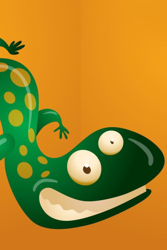 Ящерица на оранжевом фоне