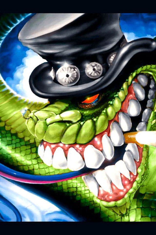 Змея с сигаретой