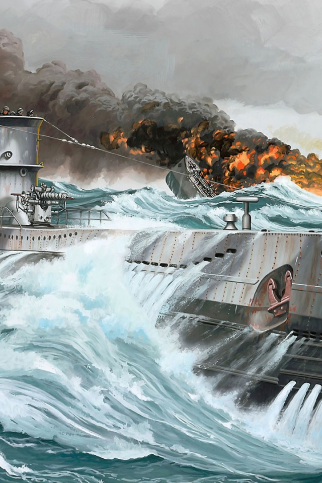 Немецкая подлодка выиграла бой