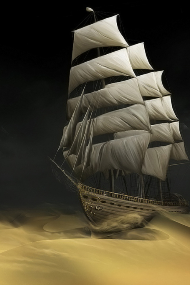 Парусник в ночном море