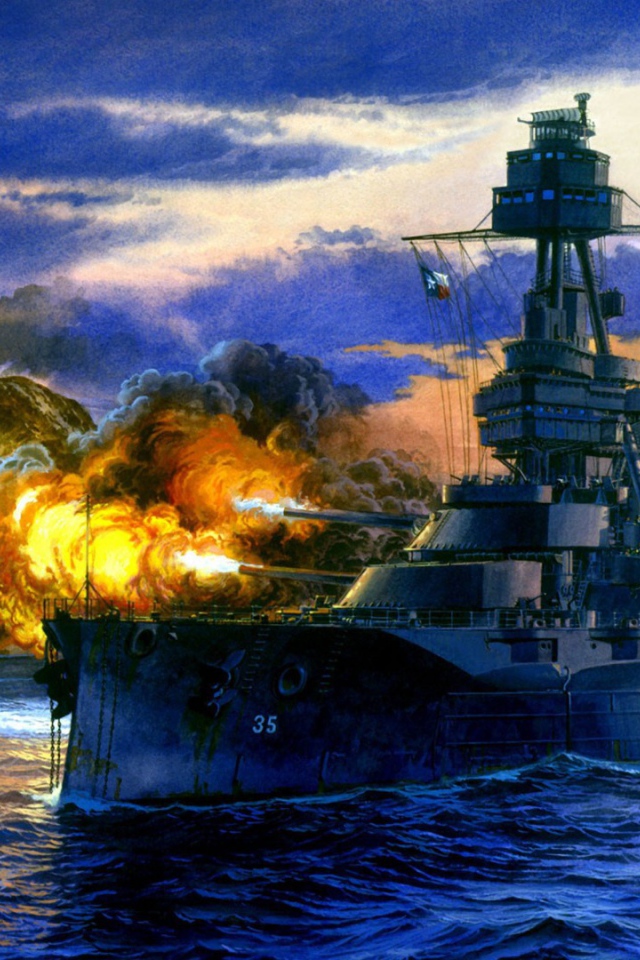 Корабль на закате