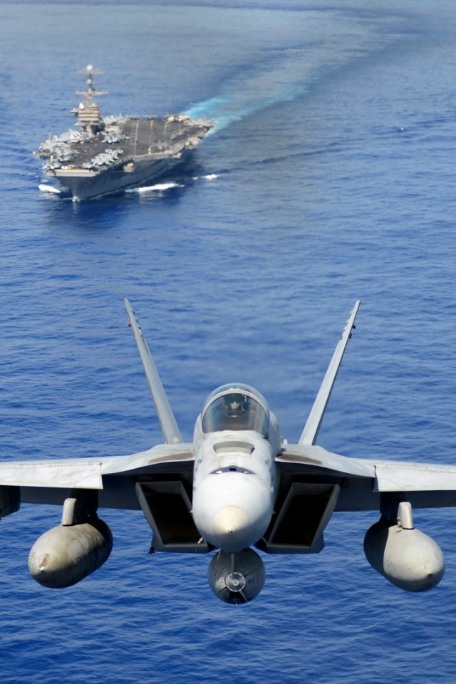 Взлет истребителя с авианосца