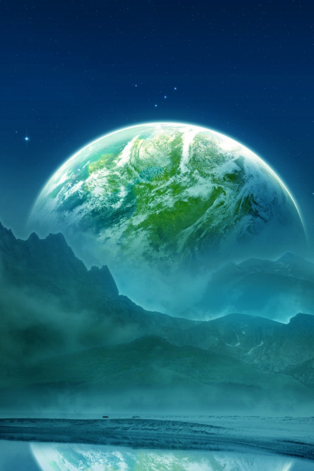 Aйсберги около планеты