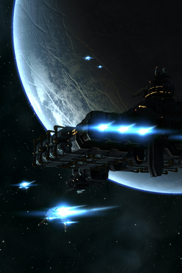 Космический корабль у планеты