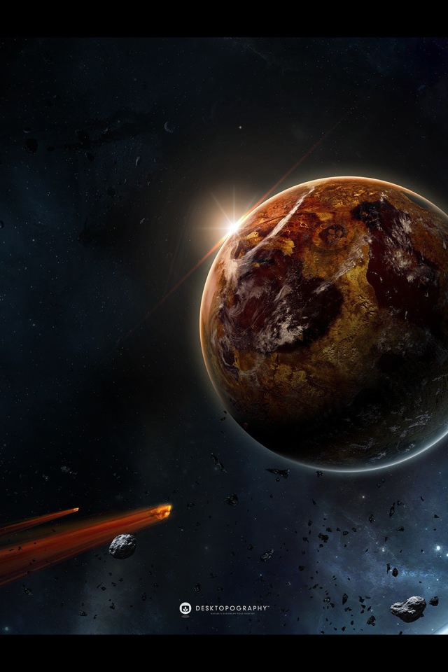 Космический корабль и метеориты