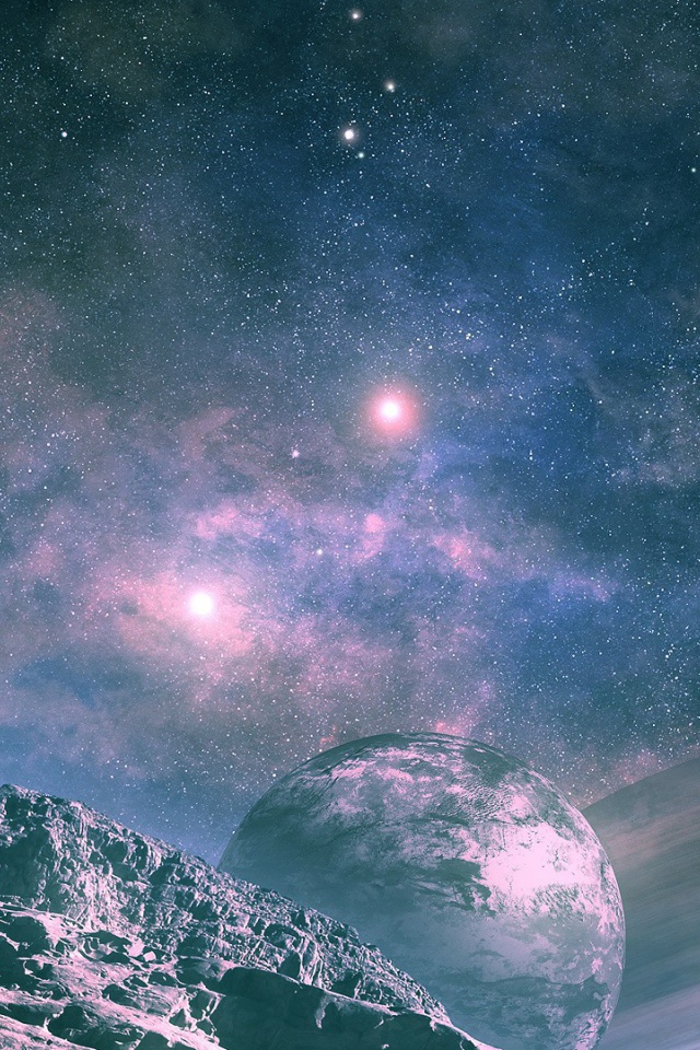 Звездное небо с планетами