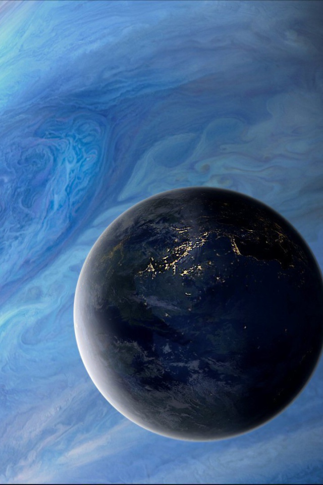 Огни городов на планете