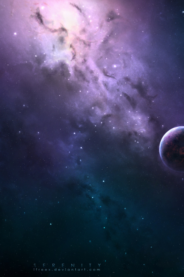 Планета на фоне звездного неба