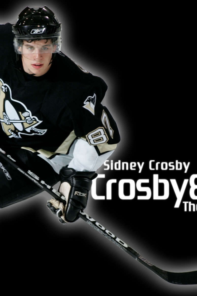 Сидни Кросби на черном фоне