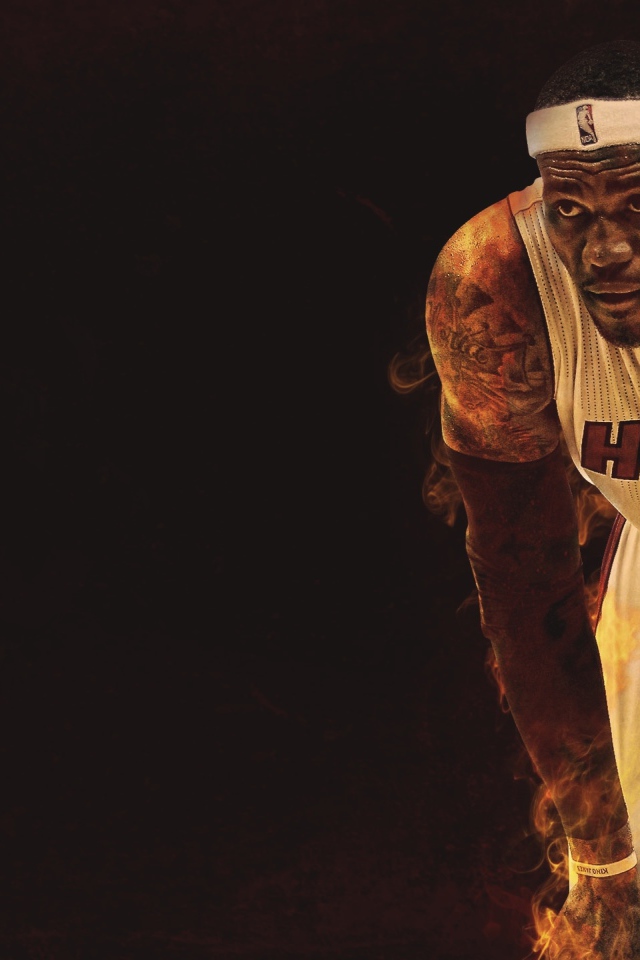 Баскетболист Леброн в огне