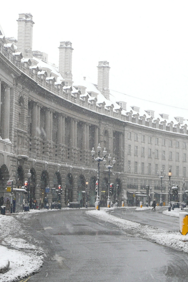 Снег в Лондоне Риджент Стрит