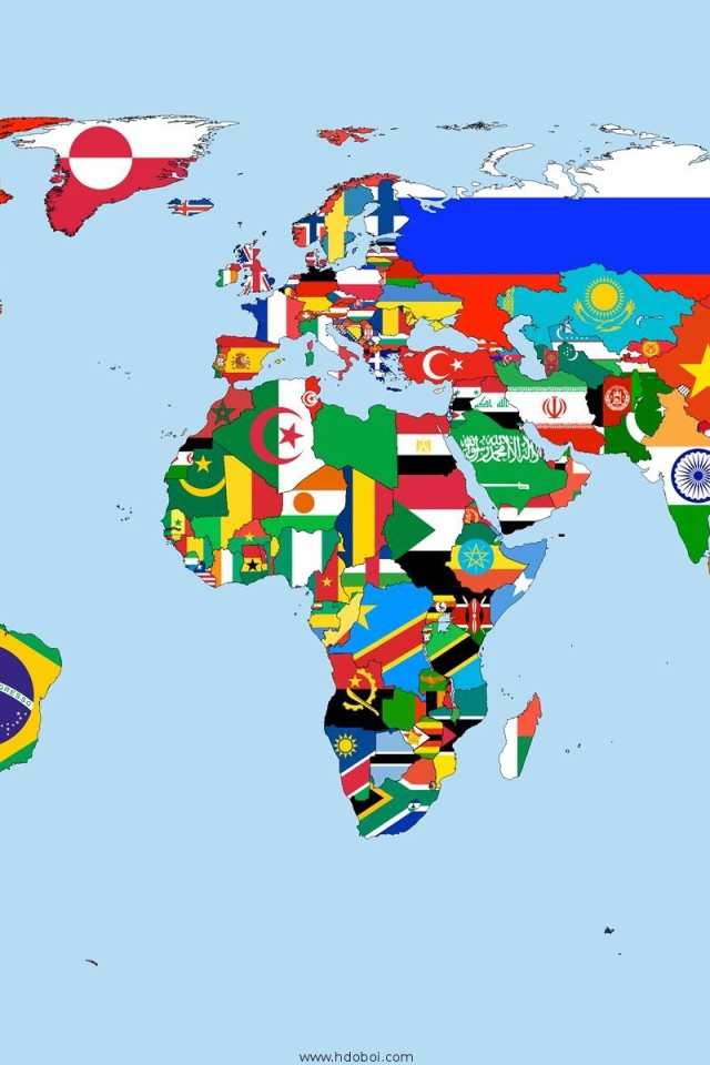 Флаги на карте мира