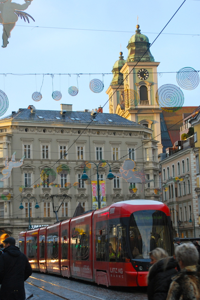 Городская улица в городе Линц, Австрия