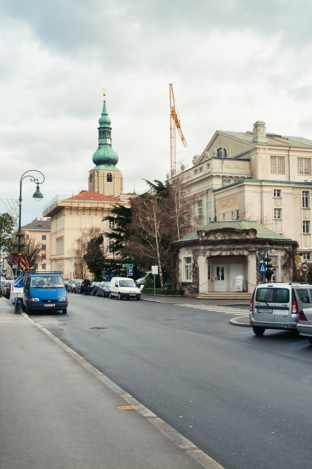 Городская улица на курорте Баден, Австрия