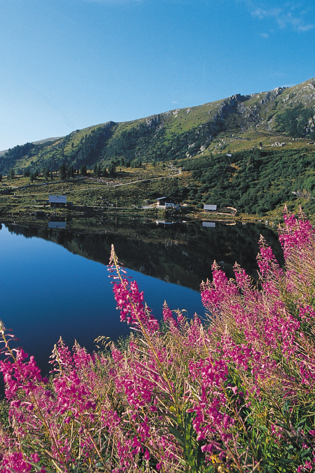 Озеро на горнолыжном курорте Бад Кляйнкирххайм, Австрия