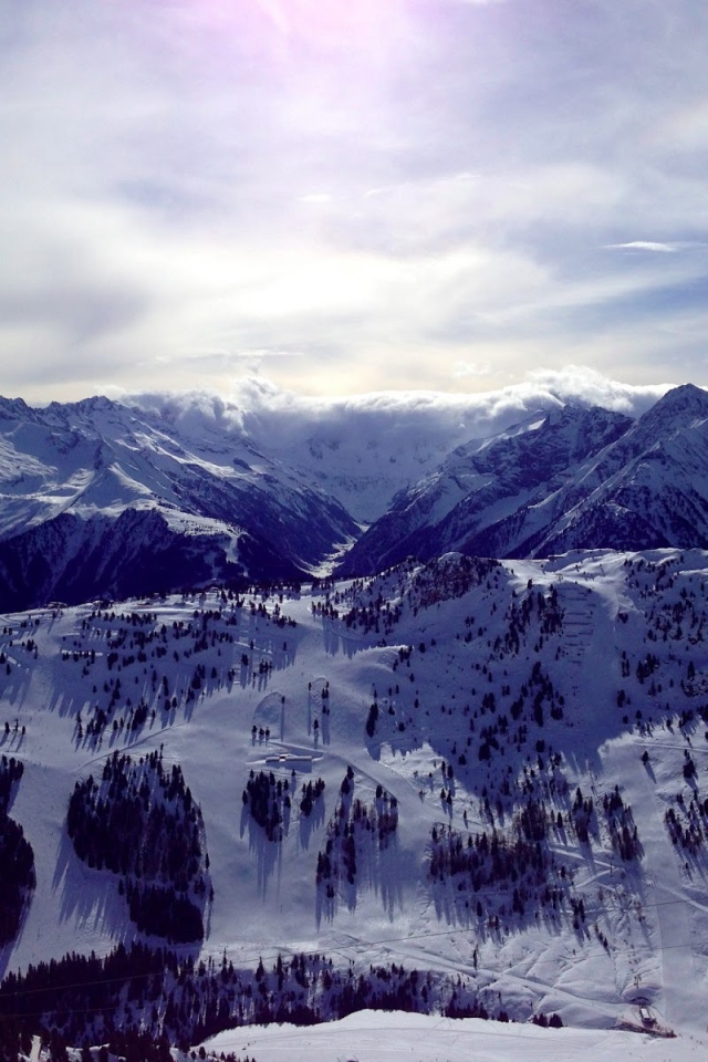 Горы на горнолыжном курорте Майрхофен, Австрия