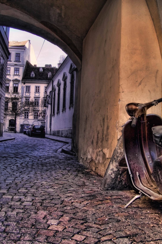 Старинная улочка в городе Вена, Австрия