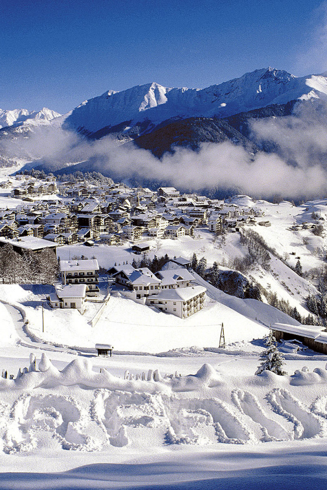 Панорама на горнолыжном курорте Серфаус, Австрия