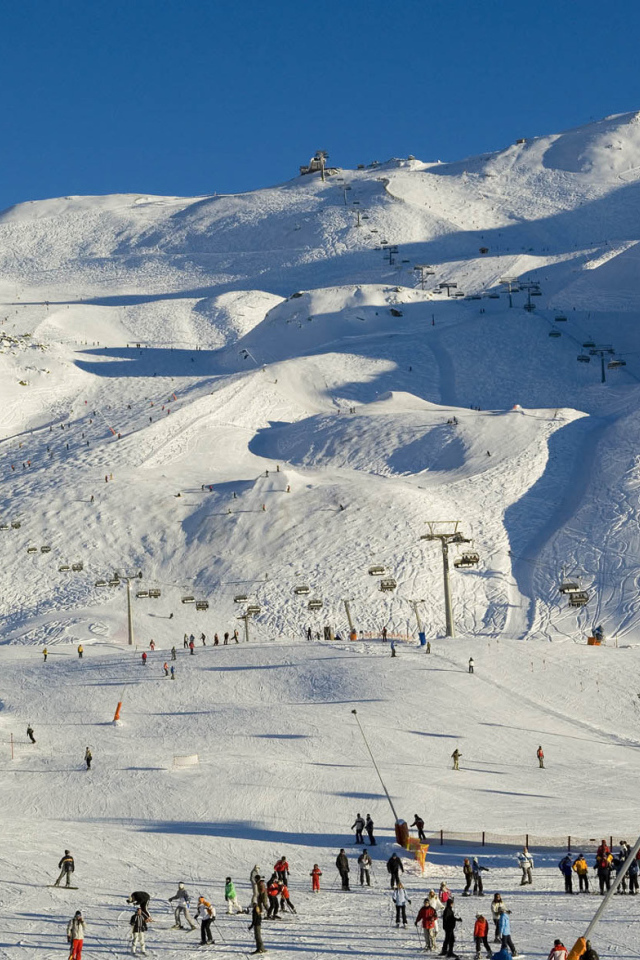 Лыжная трасса на горнолыжном курорте Ишгль, Австрия