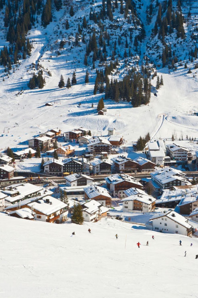 Лыжная трасса на горнолыжном курорте Лех, Австрия