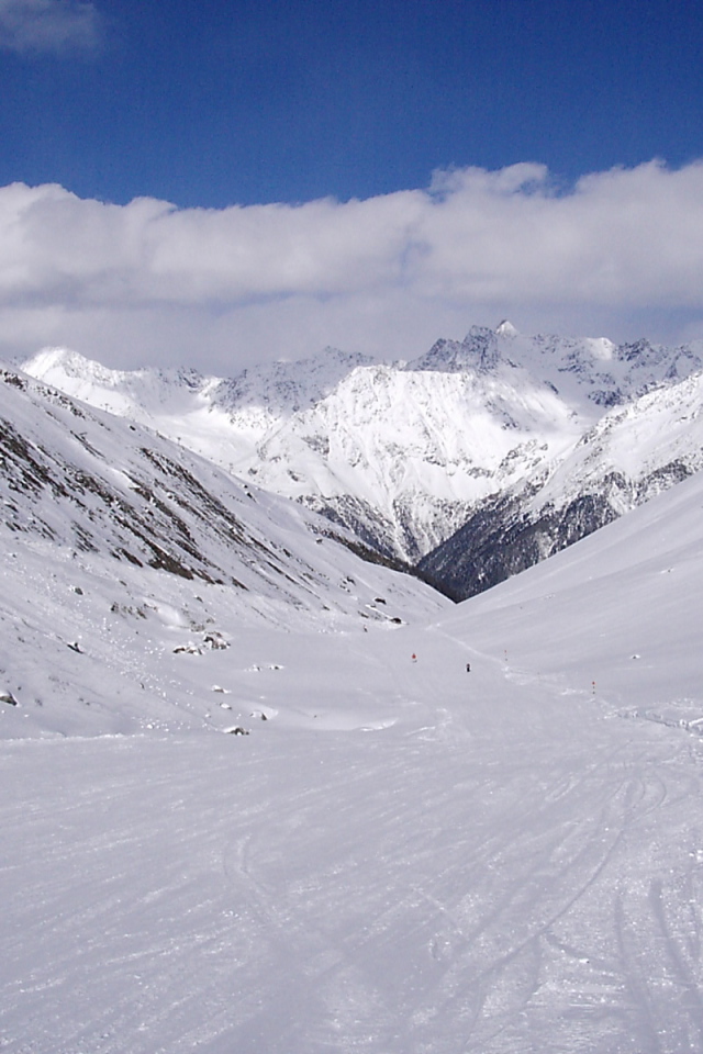 Лыжная трасса на горнолыжном курорте Зёльден, Австрия