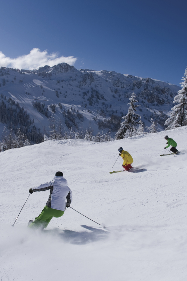 Катание на лыжах на горнолыжном курорте Майрхофен, Австрия
