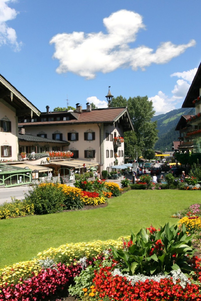 Летние цветы на горнолыжном курорте Майрхофен, Австрия