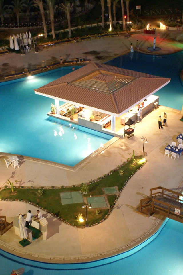 Вид из окна отеля на курорте Хургада, Египет