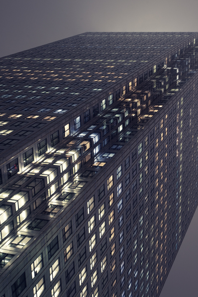 Офисы Лондона ночью, Англия