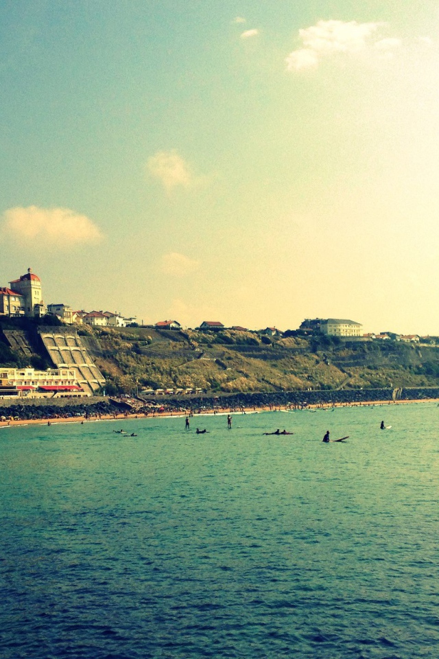 Побережье на курорте Биарриц, Франция