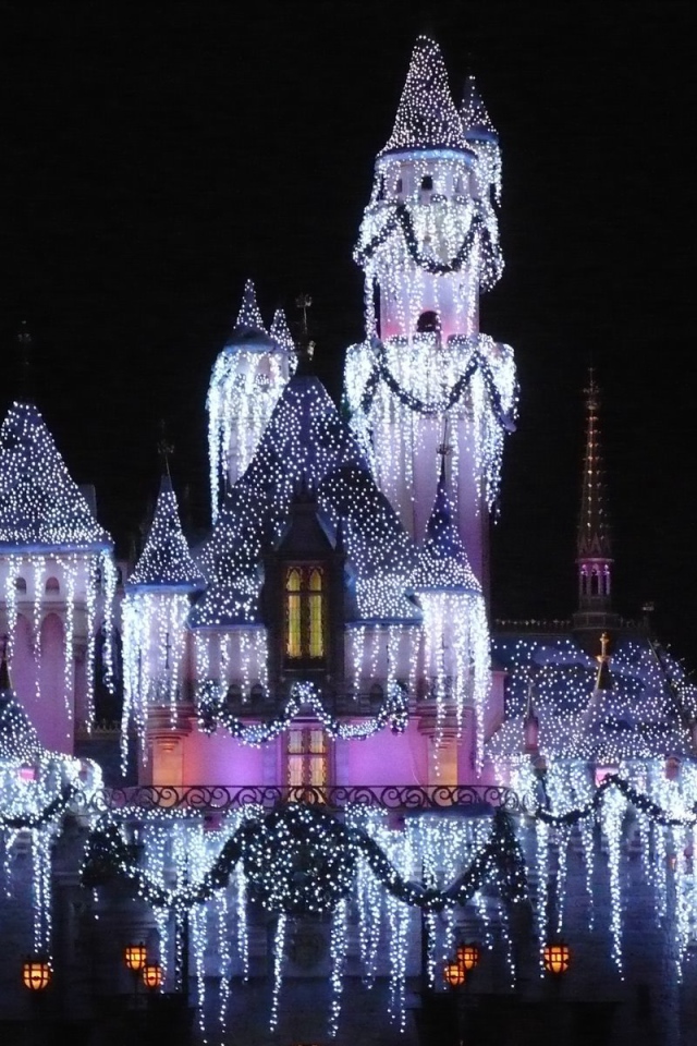 Украшение гирляндами в Диснейленде, Франция