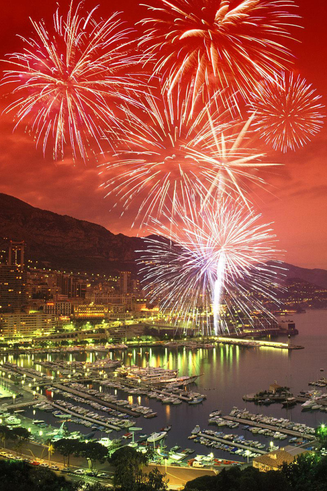Фейерверк в Монте-Карло, Франция