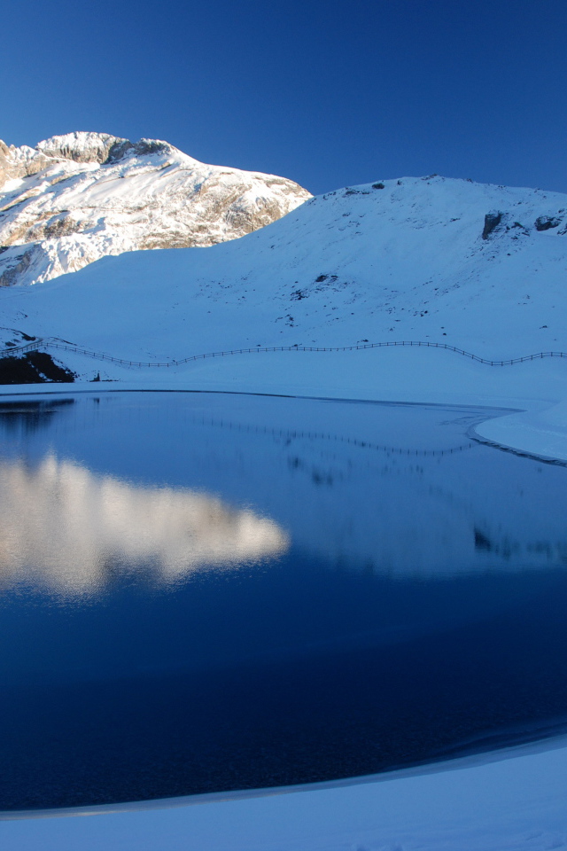 Lake in the ski resort of Courchevel, France