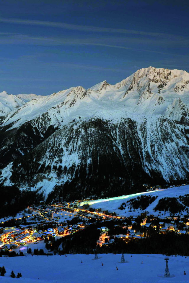 Panorama ski resort of Courchevel, France
