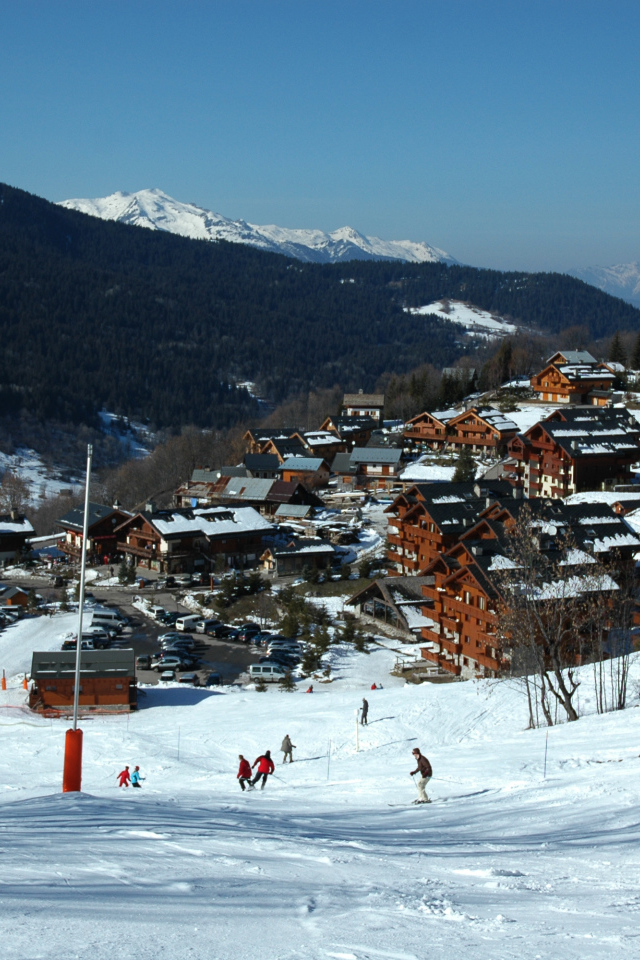 Лыжная трасса на горнолыжном курорте Мерибель, Франция