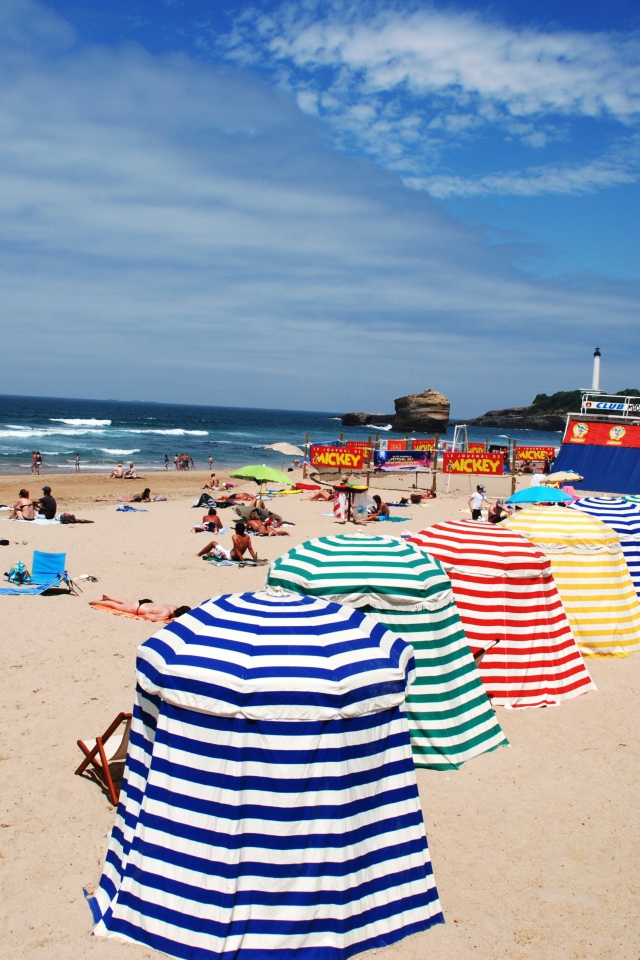 Пляж на курорте Биарриц, Франция