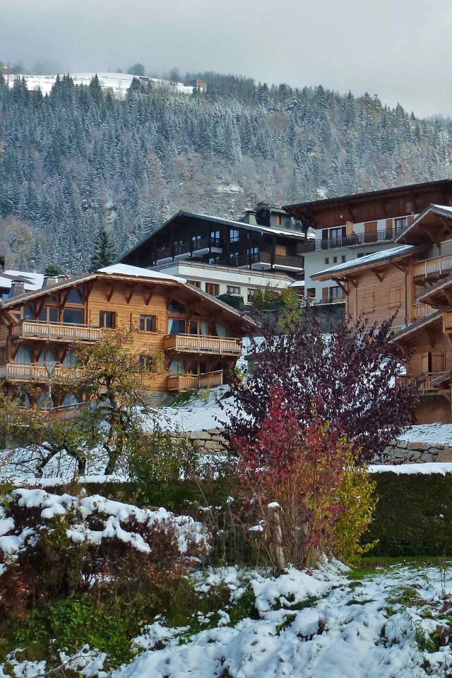 Зимний пейзаж в городе Аннеси, Франция